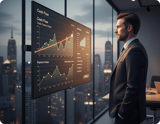 Commercial banking solutions for trade finance, cash management, supply chain finance etc.