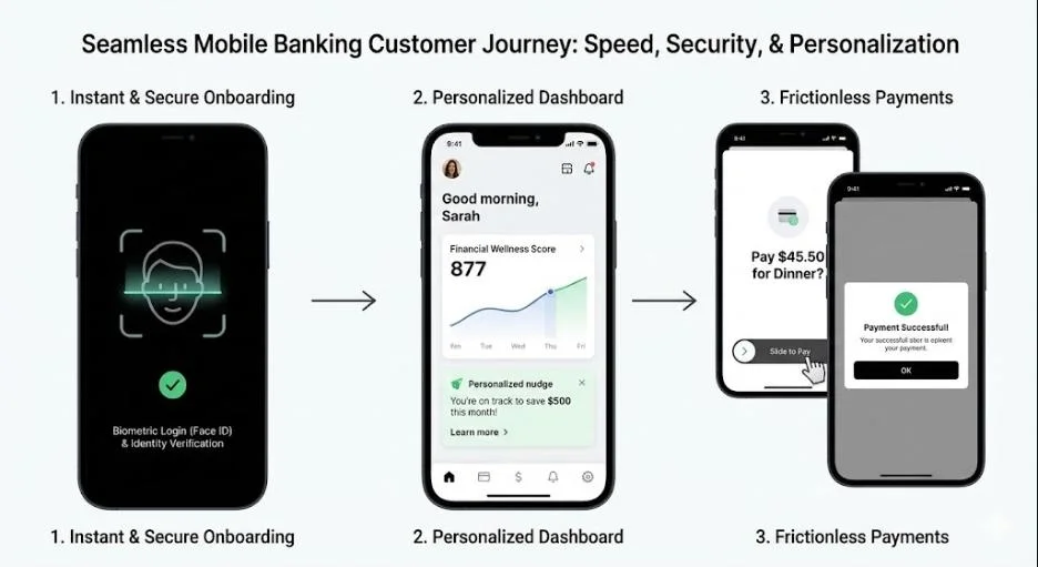 The Appzillon digital banking platform showing a scalable corporate banking dashboard on a laptop and mobile, optimized for enterprise-grade financial management.