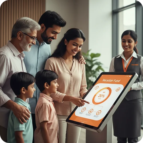 Families saving together toward shared financial goals like education or travel