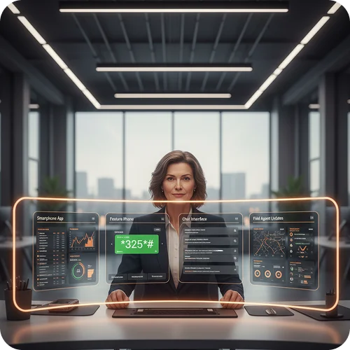 Unified channel management for digital banking with centralized control across phones, offline apps, messaging, and agent-assisted services
