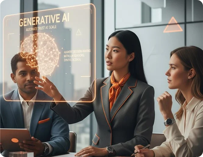 Generative AI in banking platform providing automated insights for next-gen digital banking solutions.