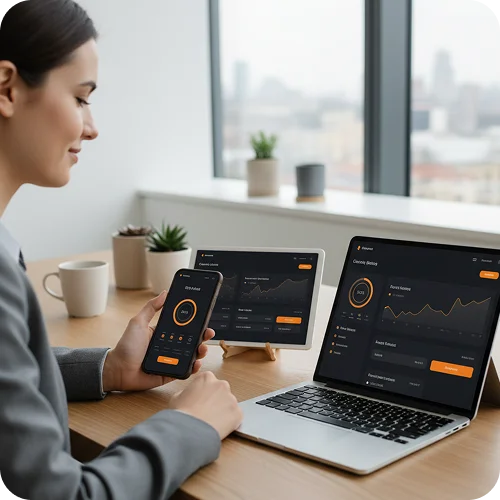 Illustration showing seamless user experience across native, partner, and third-party services with a consistent interface design.
